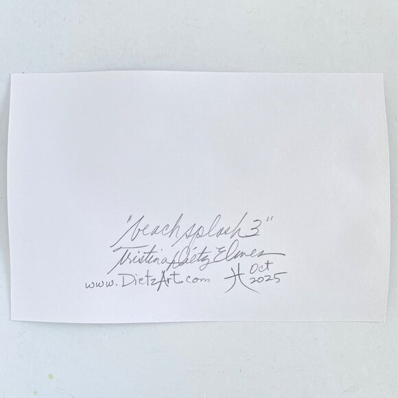 Beach Splash Original Seascape Watercolor Painting Matted Frame Ready 8x10in Mat - Picture 6 of 6